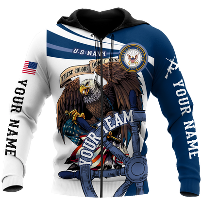 Custom name US Navy Veteran Team Boat 3d printed shirts Proud Military NTN18052105