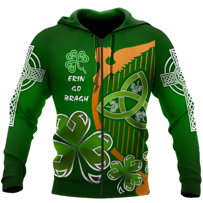 Premium Unisex Hoodie Irish St.Patrick Day The Harp The Shamrock And The Trinity ML