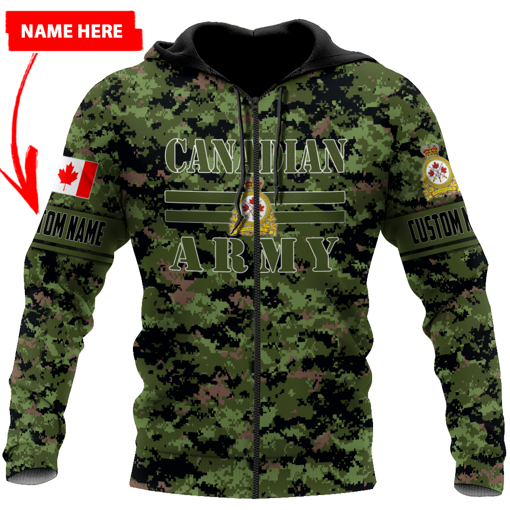 Personalized Name XT Canadian Army Pullover 3D All Over Printed Shirts PD12032104