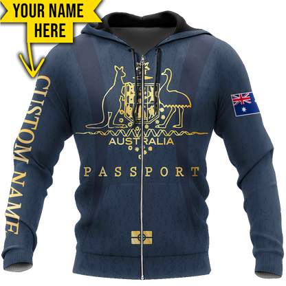 Australian passport custom name special unisex 3d print shirts
