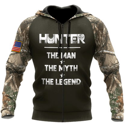 Hunter The Man The Myth The Legend 3D All Over Printed Unisex Shirts