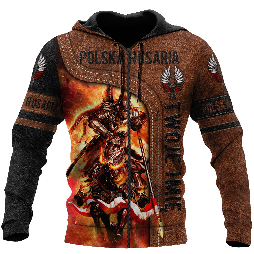 Premium Winged Hussars Leather Pattern Custom name 3D Printed Shirts