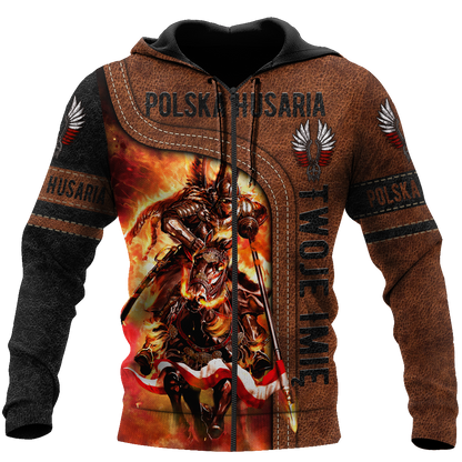 Premium Winged Hussars Leather Pattern Custom name 3D Printed Shirts