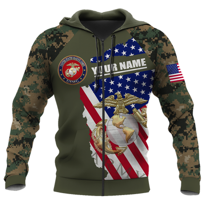 Custom name US Marine Corps Veteran Brothers in arms 3D print shirts
