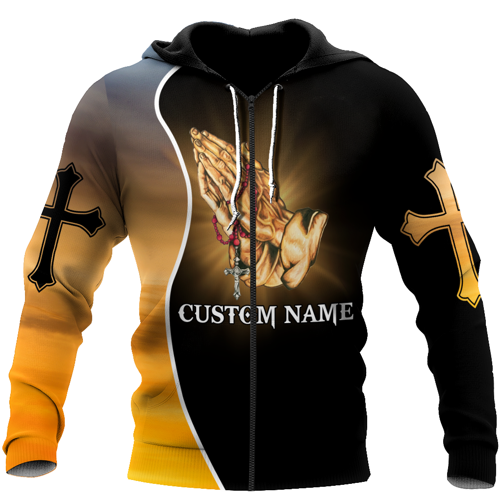 Premium Christian Jesus Personalized Name 3D All Over Printed Unisex Shirts