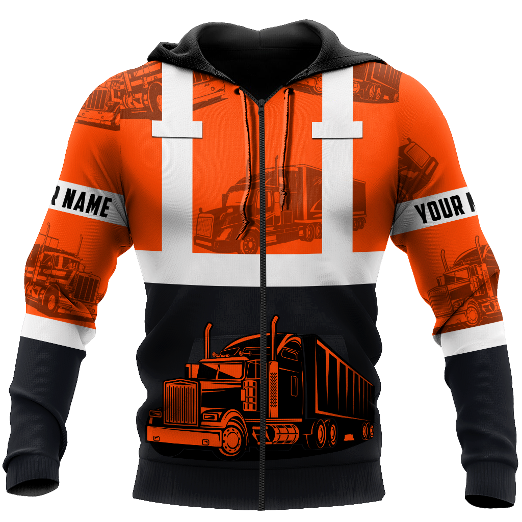 Premium Customized Name 3D All Over Printed Unisex Shirt For Trucker