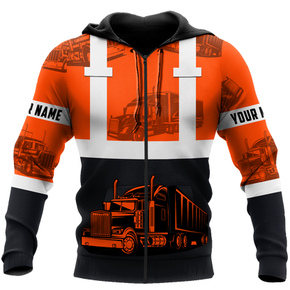 Premium Customized Name 3D All Over Printed Unisex Shirt For Trucker