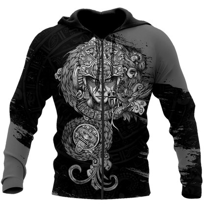 Aztec Warrior 3D All Over Printed Unisex Hoodie no1