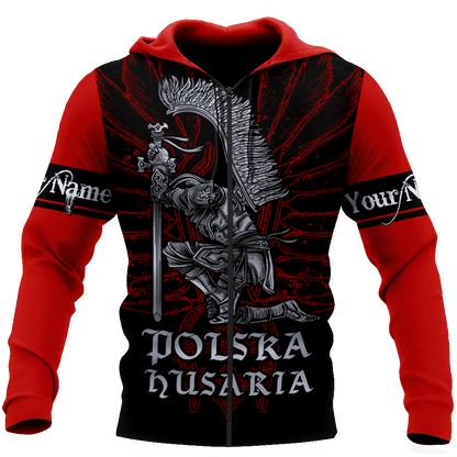 Premium Hussars Red Polska Husaria Custom name 3D Printed Shirts