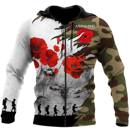 Premium Unisex Hoodie Poppy Flower Anzac Day ML