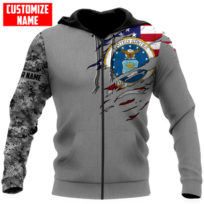 Custom name Soldier US Air Force 3d all over printed shirt hoodie MH06072108