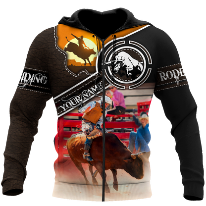 Personalized Name Bull Riding 3D All Over Printed Unisex Shirts Bull Rider Ver2