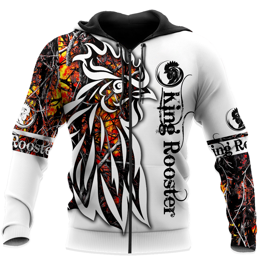 Rooster Camo 3D All Over Printed Unisex Deluxe Hoodie ML