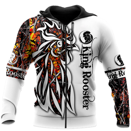 Rooster Camo 3D All Over Printed Unisex Deluxe Hoodie ML