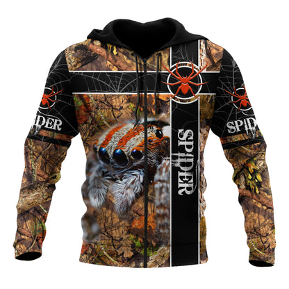 Spider Tarantula Camou 3D All Over Printed Premium Unisex Hoodie ML
