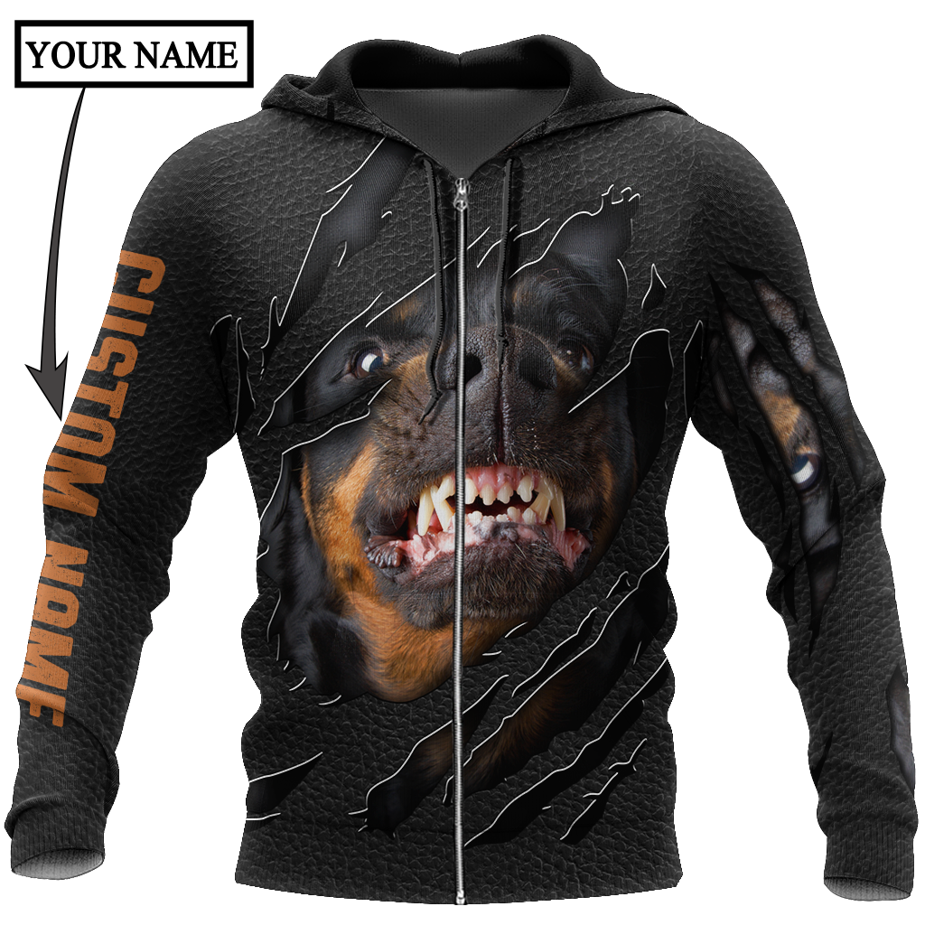 Rottweiler 3D hoodie shirt for men and women custom name