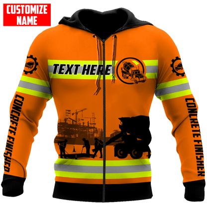 Concrete Finisher Safety Custom name 3D printed shirts