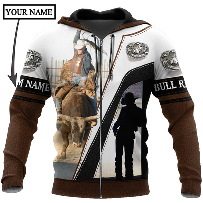 Personalized Name Bull Riding 3D All Over Printed Unisex Shirts Ride The Bull