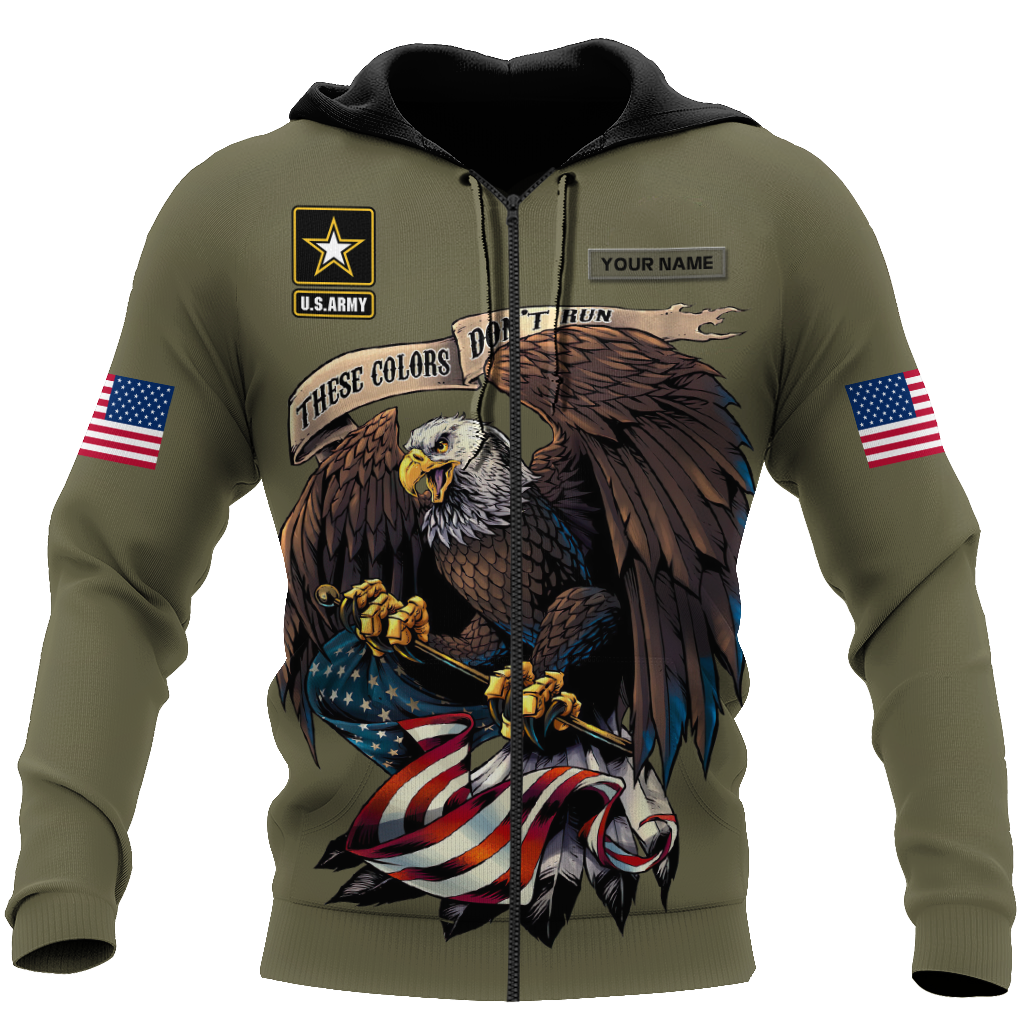 Custom name US Army Veteran Basic Eagle 3d printed shirts Proud Military DQB21052101