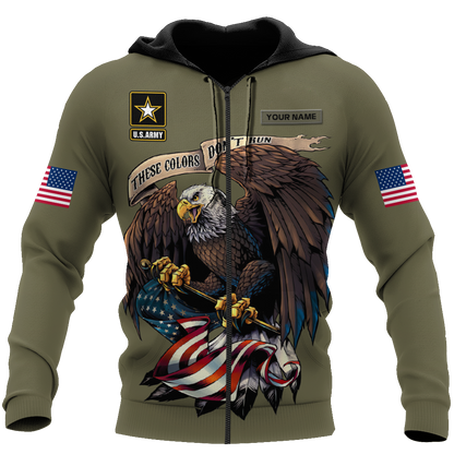 Custom name US Army Veteran Basic Eagle 3d printed shirts Proud Military DQB21052101