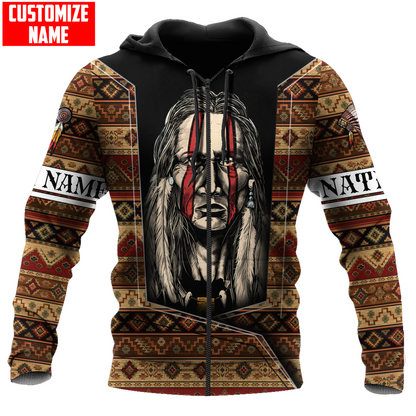 Customized Name Native American 3D All Over Printed Unisex Shirts