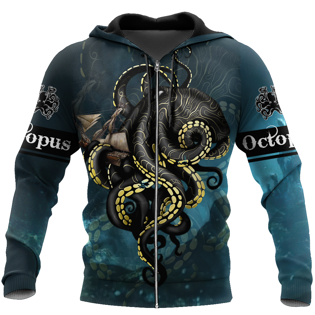 Premium Unisex Hoodie Kraken Octopus King of The Seven Seas ML