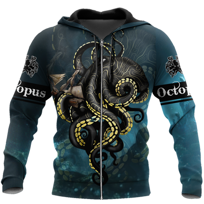 Premium Unisex Hoodie Kraken Octopus King of The Seven Seas ML