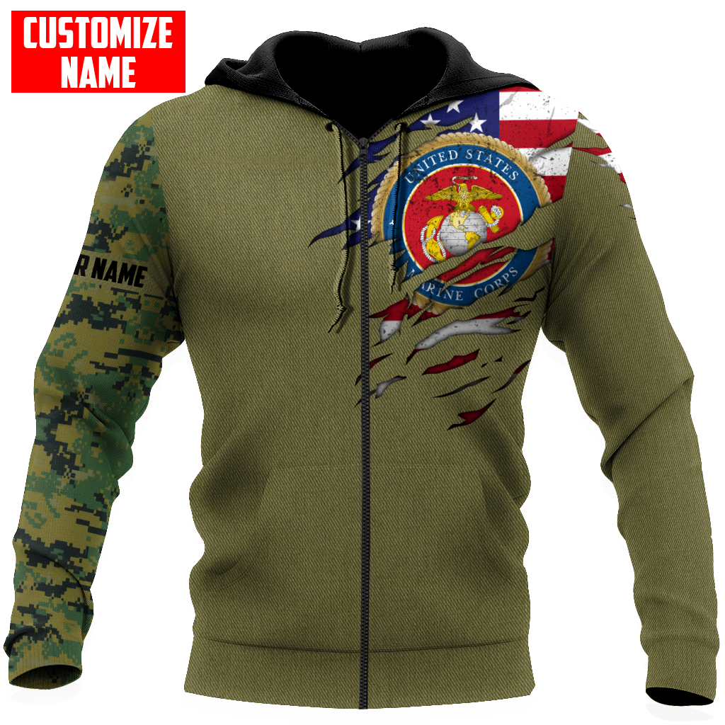 Custom name Soldier US Marine Corps 3d all over printed shirt hoodie MH06072107