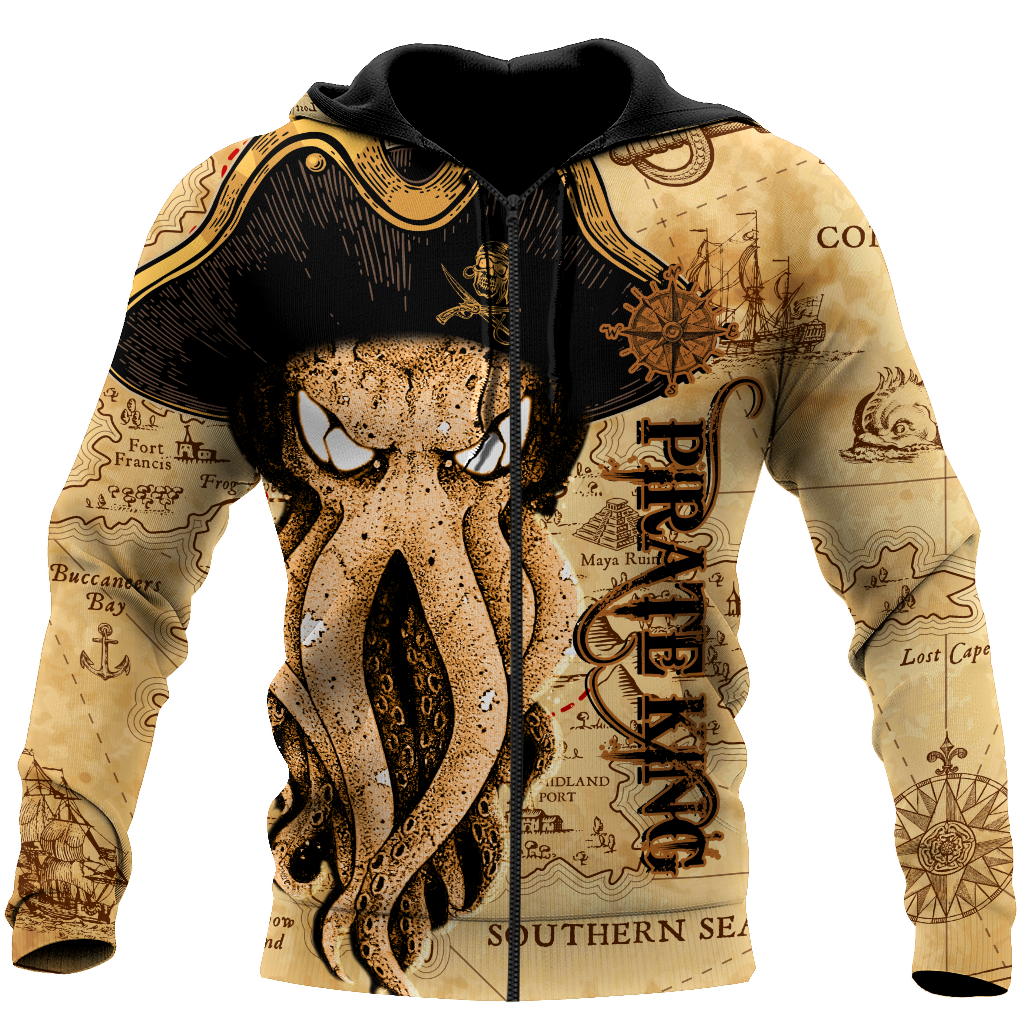 Premium Unisex Hoodie Octopus Pirate King ML