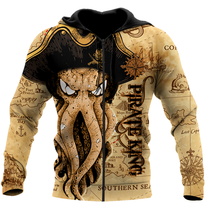 Premium Unisex Hoodie Octopus Pirate King ML