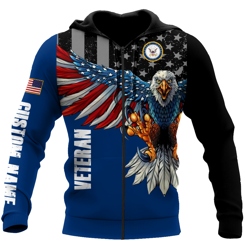 Custom name US Navy Veteran Eagle 3d printed shirts Proud Military MH200521032