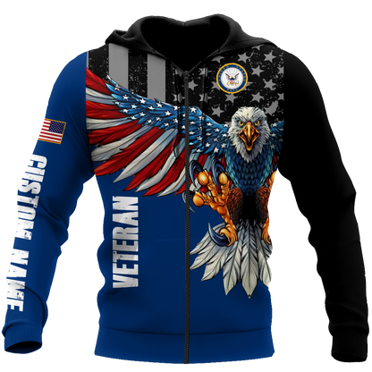 Custom name US Navy Veteran Eagle 3d printed shirts Proud Military MH200521032