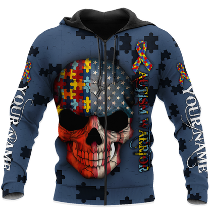 3D All Over Printed Autism Awareness Unisex Shirts Custom Name XT