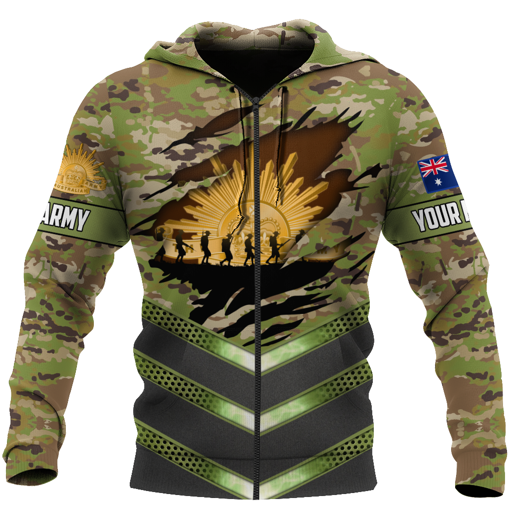 Premium Personalized Australian Army 3D Printed Unisex Shirts TN