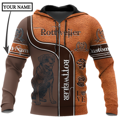 Rottweiler 3D hoodie shirt for men and women custom name ver3