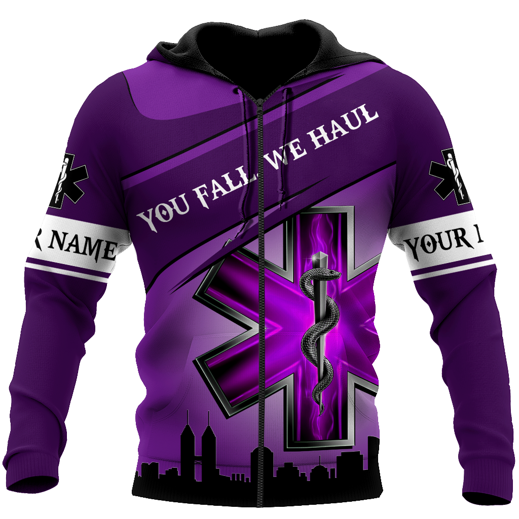 Premium Customized Name 3D All Over Printed Unisex Shirts For EMS Worker