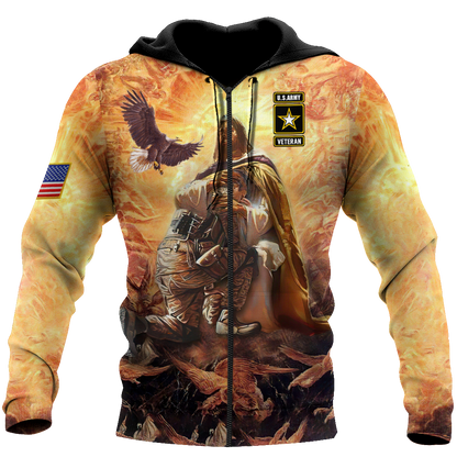 US Army Veteran Jesus 3D All Over Printed Unisex Shirts