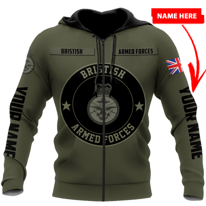 Personalized Name XT 3D Printed Bristish Veteran Shirts PD02042102