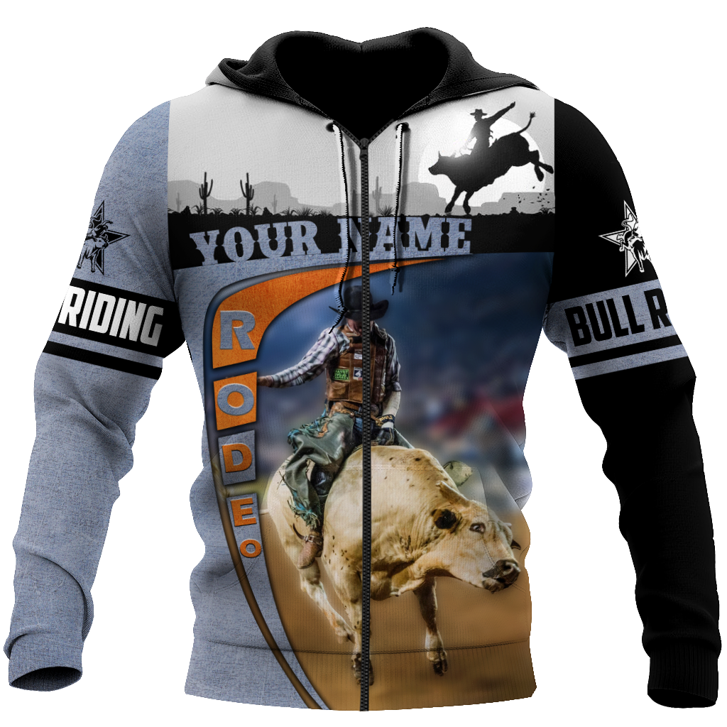 Personalized Name Bull Riding 3D All Over Printed Unisex Shirts Desert