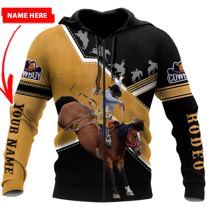 Personalized Name Rodeo 3D All Over Printed Unisex Shirts Bucking Horse