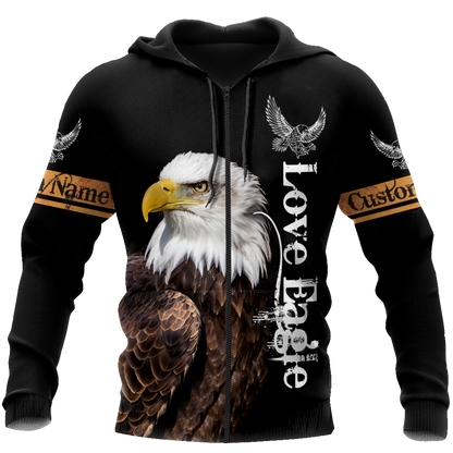 Personalized Name Eagle 3D All Over Printed Shirts For Men and Women