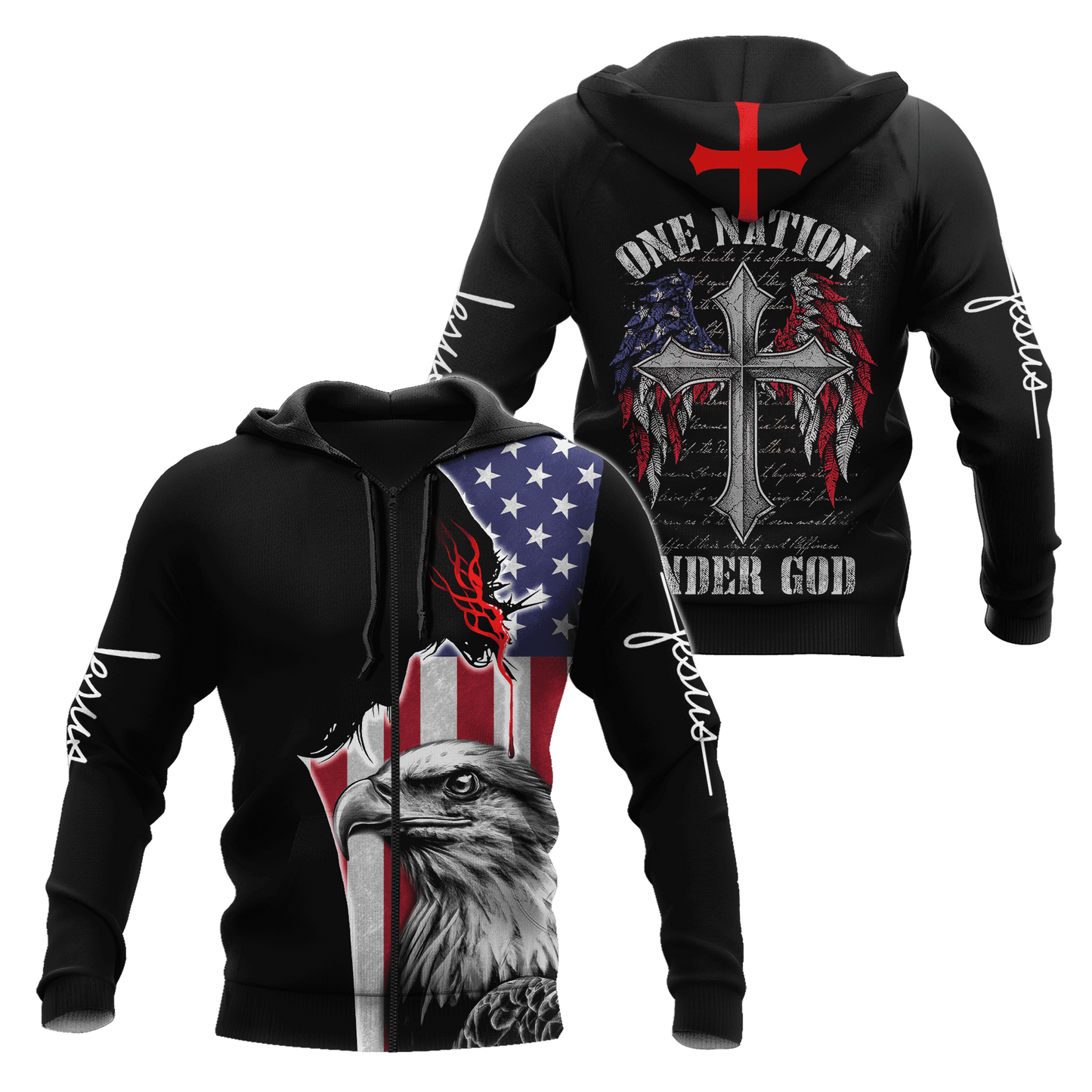 One Nation Under God 3D All Over Printed Unisex Shirts