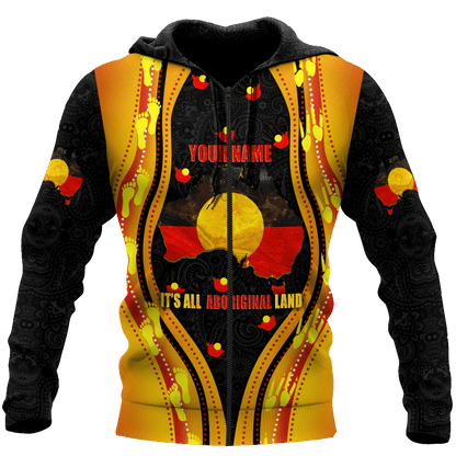 Custom name Proud to be Aboriginal Golden style 3d printed shirts
