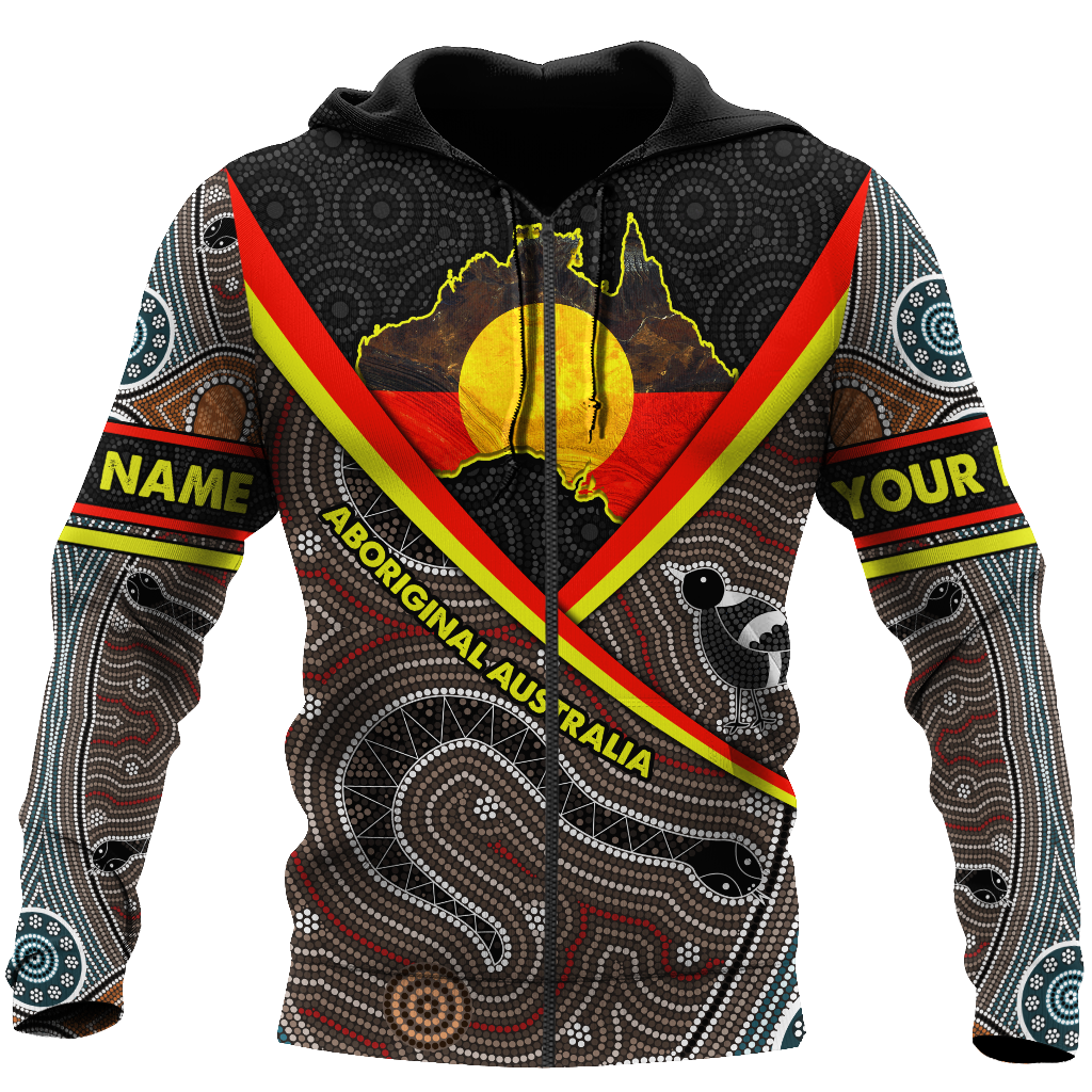 Custom name Proud to be aboriginal Totem Brown 3d printed shirts