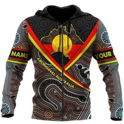 Custom name Proud to be aboriginal Totem Brown 3d printed shirts