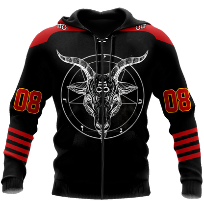 3D All Over Printed Hockey Satanic Unisex Shirts Custom Name Custom number  XT