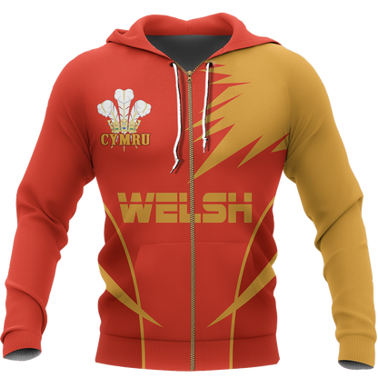 Wales Active Special Hoodie PL-Apparel-PL8386-Zipped Hoodie-S-Vibe Cosy™