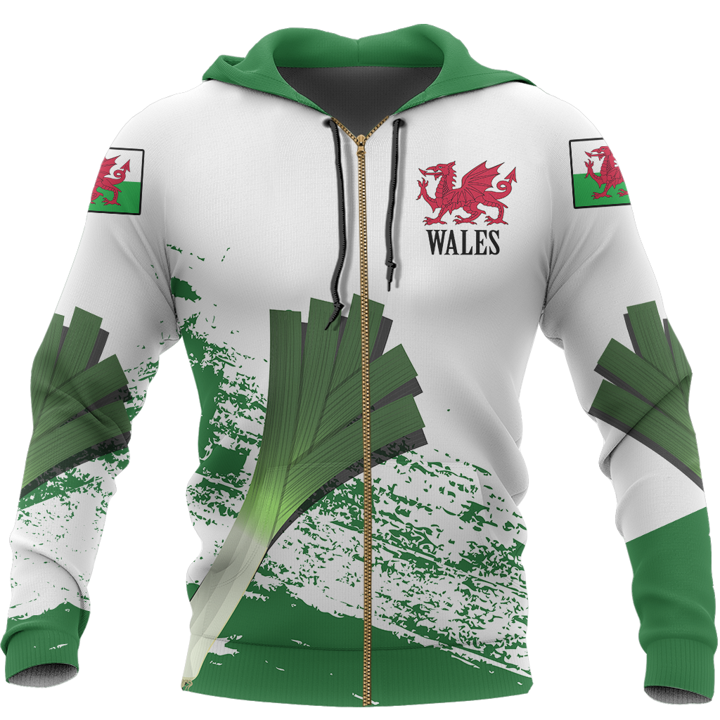 Wales Leek Hoodie Special Version NVD1065-Apparel-Dung Van-Zipped Hoodie-S-Vibe Cosy™