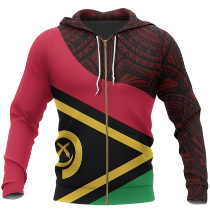 Vanuatu Flag Curve Concept Pullover Hoodie NVD1199-Apparel-Dung Van-Zip Hoodie-S-Vibe Cosy™