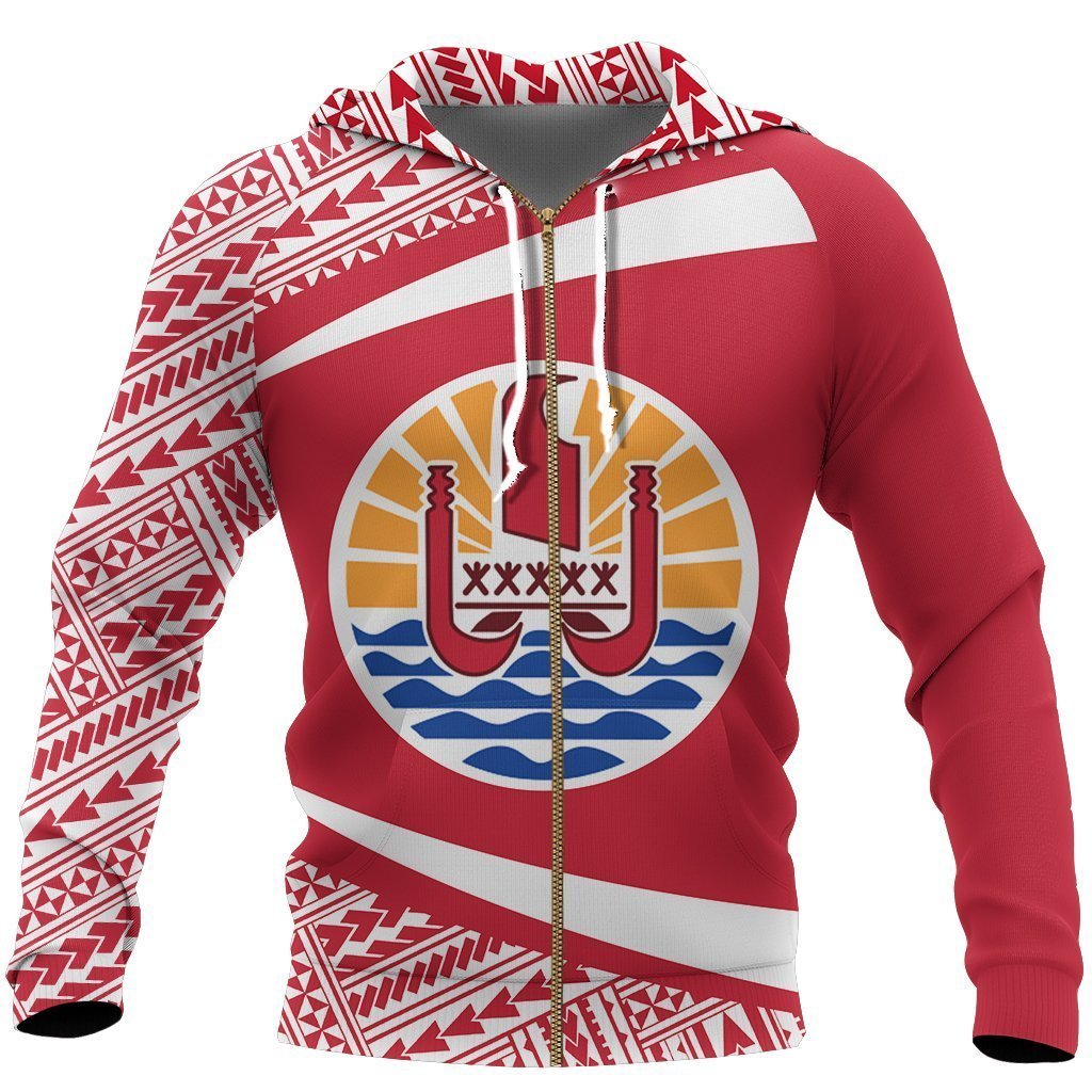 French Polynesia Coat Of Arms Hoodie NVD1204-Apparel-Dung Van-Zipped Hoodie-S-Vibe Cosy™